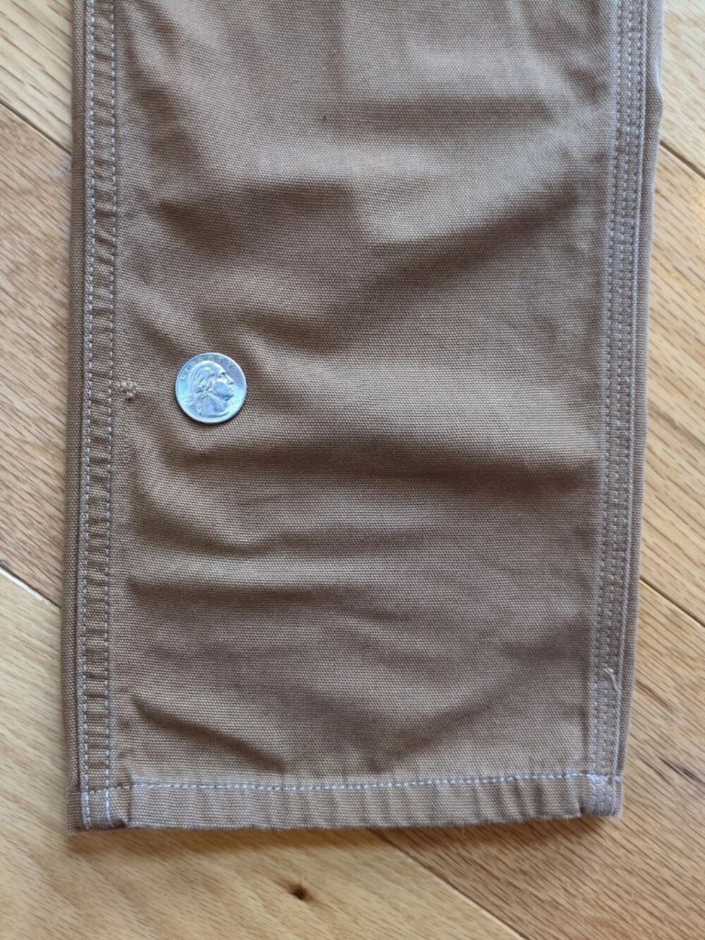 Carhartt SALES SAMPLE Womens Sz 4 Brown Canvas Carpenter Work Pants Pima Nylon - Picture 11 of 11